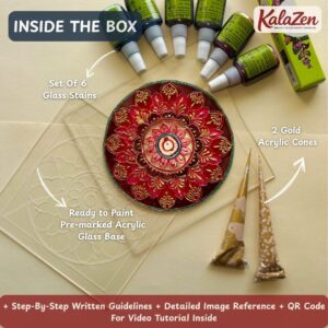 diy mandala glass painting art kit (6×6 in) — mindfulness & art therapy gift india