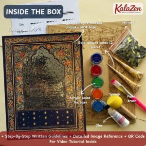 Home diy multicoloured blue jharokha art kit — vibrant indian wall decor