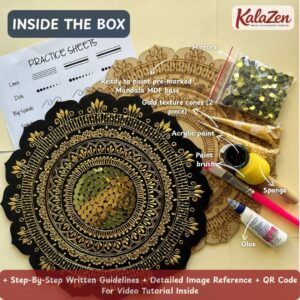 Home diy textured mandala art kit — indian art therapy kit for adults