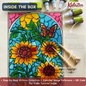 Home diy sunflower glass painting art kit — stained glass window art india