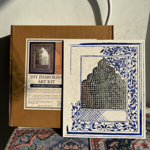 diy blue & white jharokha art kit | udaipur inspired indian wall decor | paint based beginner art kit