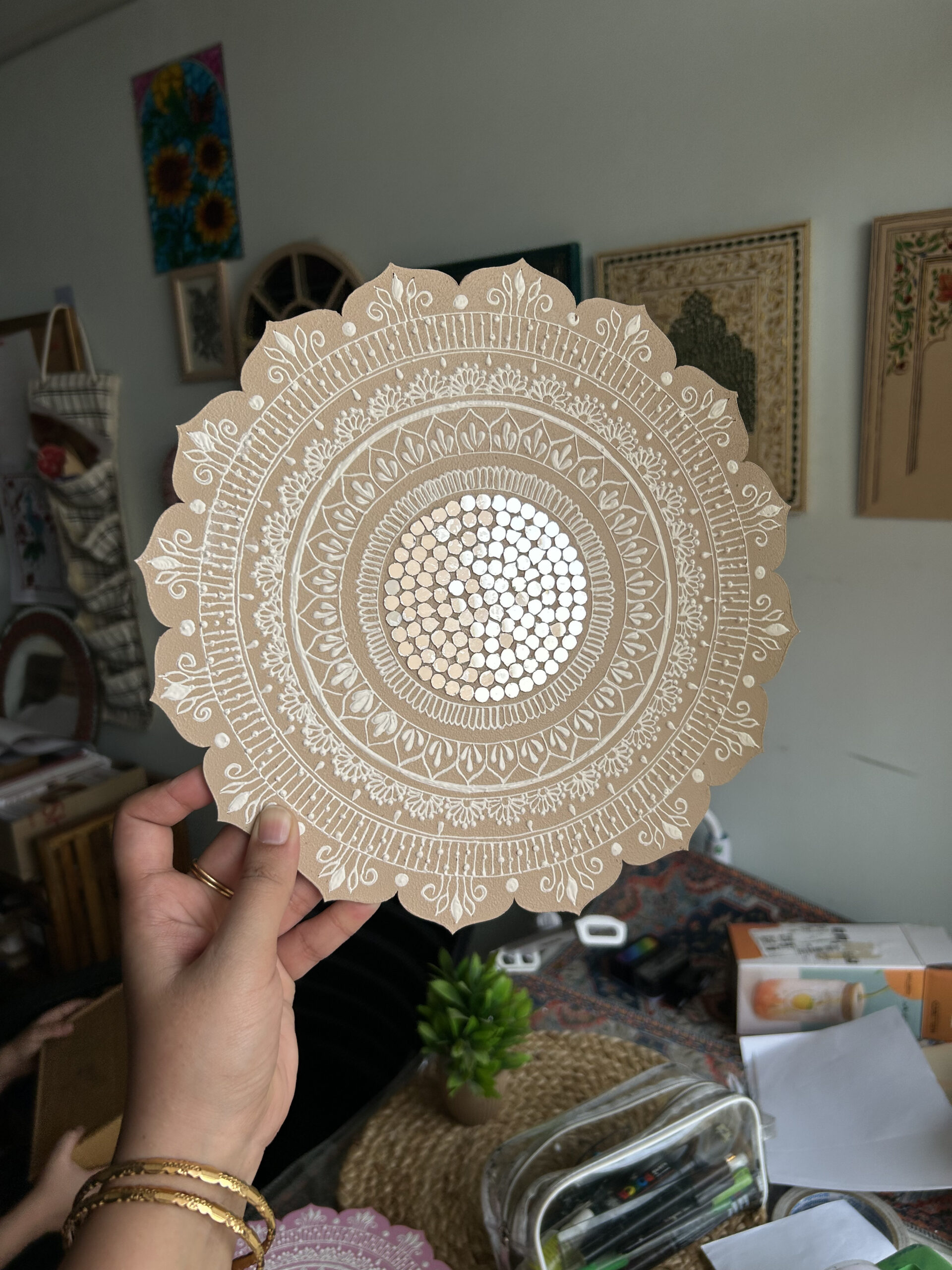 diy red & gold mandala art kit | festive indian art therapy kit for adults