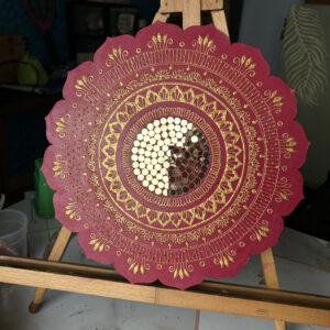 diy red & gold mandala art kit | festive indian art therapy kit for adults
