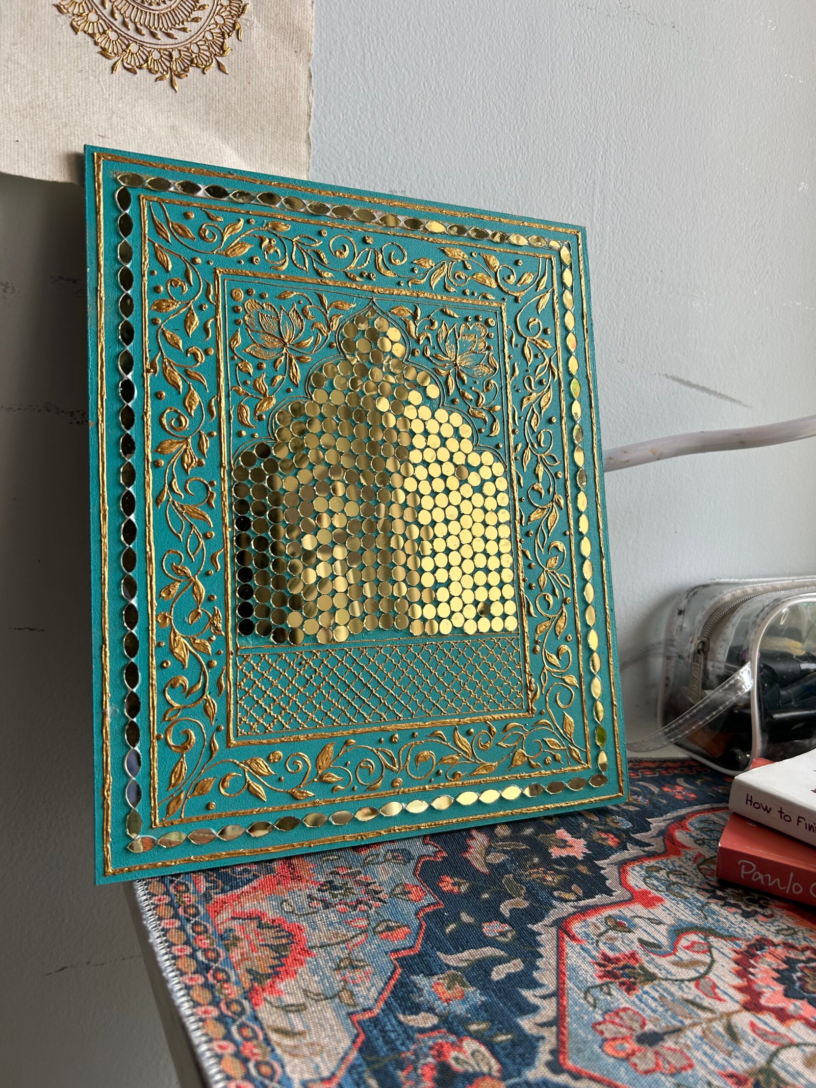 DIY Teal Jharokha Art Kit - Image 2
