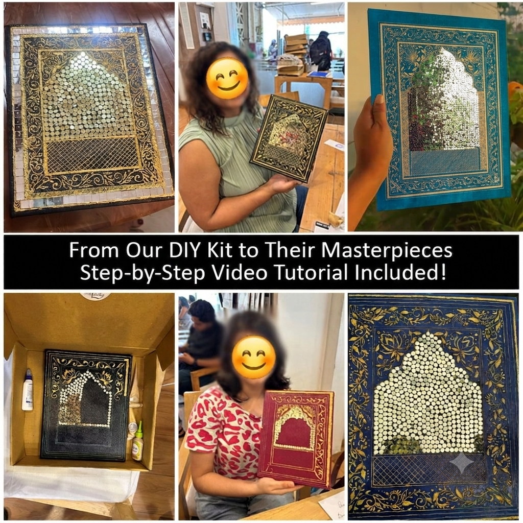 DIY Teal Jharokha Art Kit - Image 3
