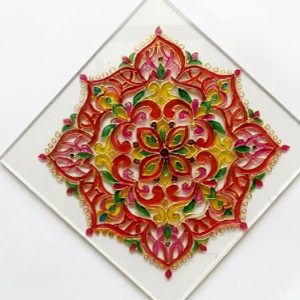 DIY Persian Mandala Art Kit /Glass Painting 12x12 in