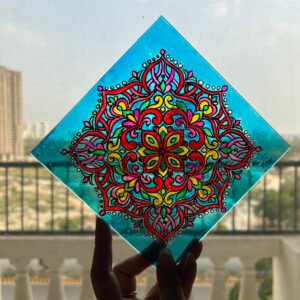 DIY Persian Mandala Art Kit /Glass Painting 6x6 in
